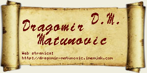 Dragomir Matunović vizit kartica